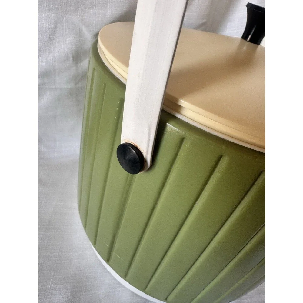 Thermos Brand Vintage 1970s Set Ice Bucket & Food Beverage Jug Avocado Green